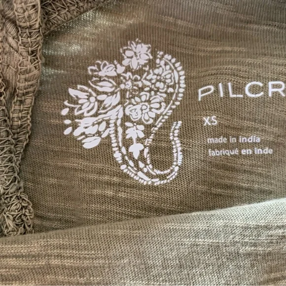 PILCRO Anthropologie Green Ruffled Open Back Long Sleeve Shirt - Picture 4 of 4